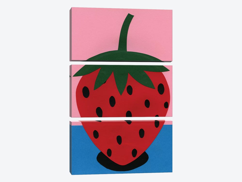 Strawberry by Rosi Feist 3-piece Canvas Wall Art