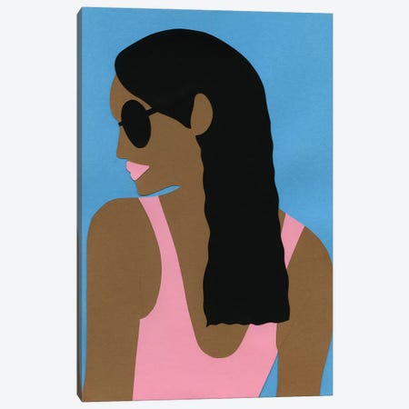 Sunglasses And Black Hair Canvas Print #RFE99} by Rosi Feist Art Print