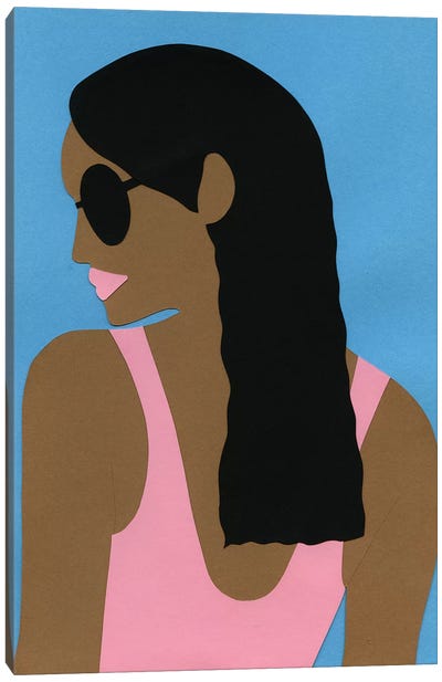Sunglasses And Black Hair Canvas Art Print - African Décor