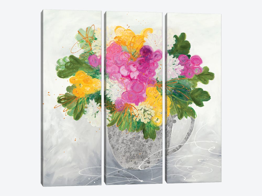 Rose Tea by Ruth Fromstein 3-piece Canvas Art