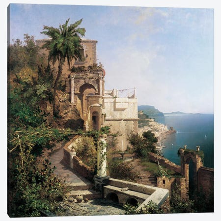 In The Garden, Amalfi Canvas Print #RFU1} by Richard Franz Unterberger Art Print