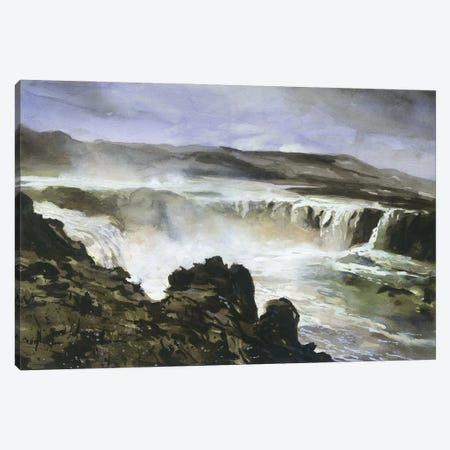 Godafoss Waterfall In Northern Iceland Canvas Print #RFX100} by Ryan Fox Canvas Art