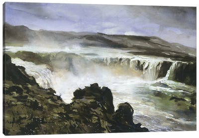 Godafoss Waterfall In Northern Iceland Canvas Art Print - Ryan Fox