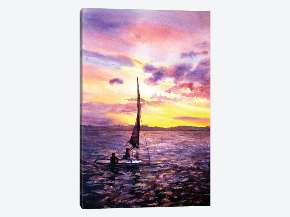 Boat And Sailors - Torch Lake, Michigan by Ryan Fox 1-piece Art Print
