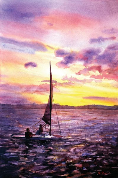 Ryan Fox: Boat And Sailors - Torch Lake, Michigan by Ryan Fox