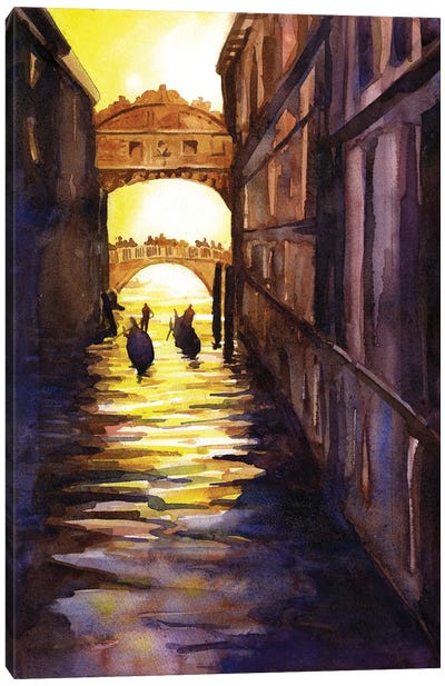 Bridge Of Sighs - Venice, Italy Canvas Art Print - Ombres et Lumières