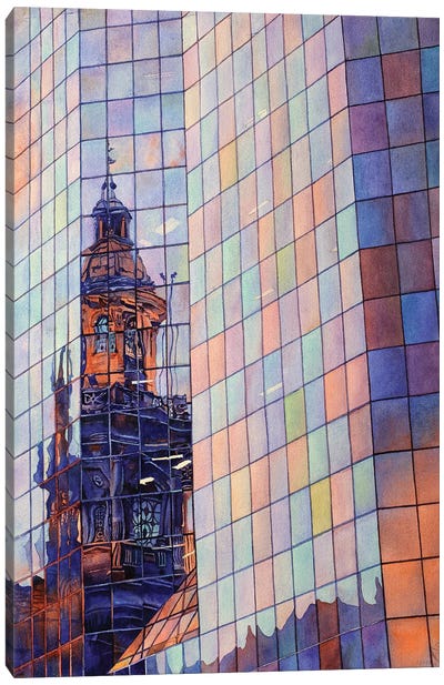 Cathedral Reflection - Santiago, Chile Canvas Art Print - Chile Art