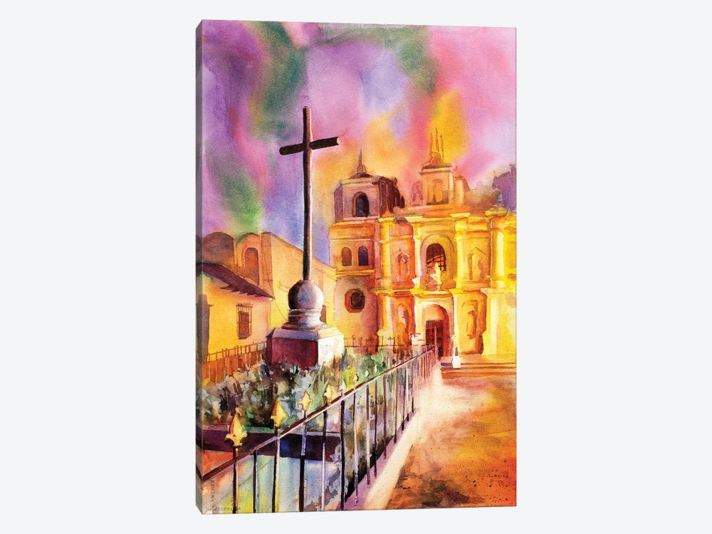 Church In Antigua - Guatemala by Ryan Fox 1-piece Canvas Art Print