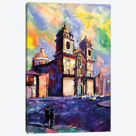 Church On Plaza De Armas - Cusco, Peru Canvas Print #RFX27} by Ryan Fox Canvas Artwork