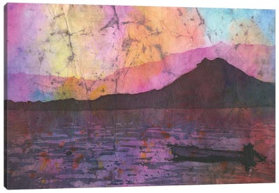 Lake Atitlan Sunset - Guatemala Canvas Art Print - Rowboat Art