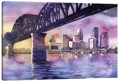 Louisville Skyline - Kentucky Canvas Art Print - Louisville