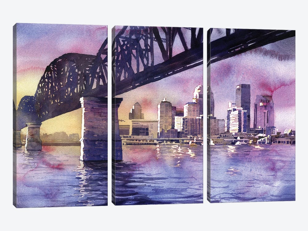 Louisville Skyline - Kentucky by Ryan Fox 3-piece Art Print