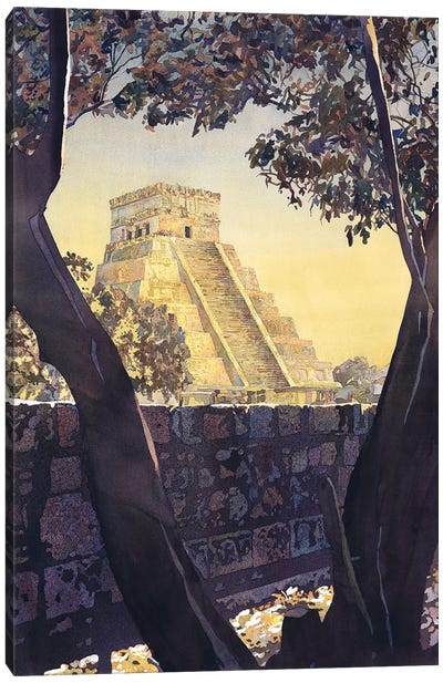 Mayan Ruins At Chichen Itza - Mexico Canvas Art Print - The Seven Wonders of the World