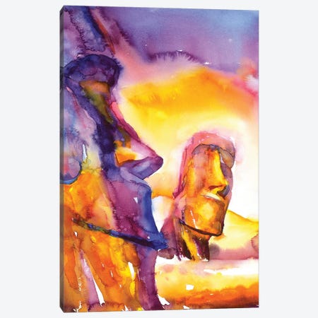 Moai Statues - Easter Island Canvas Print #RFX55} by Ryan Fox Canvas Print