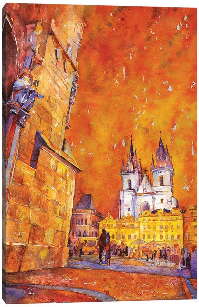 Prague Sunset- Czech Republic Canvas Art Print - Prague Art