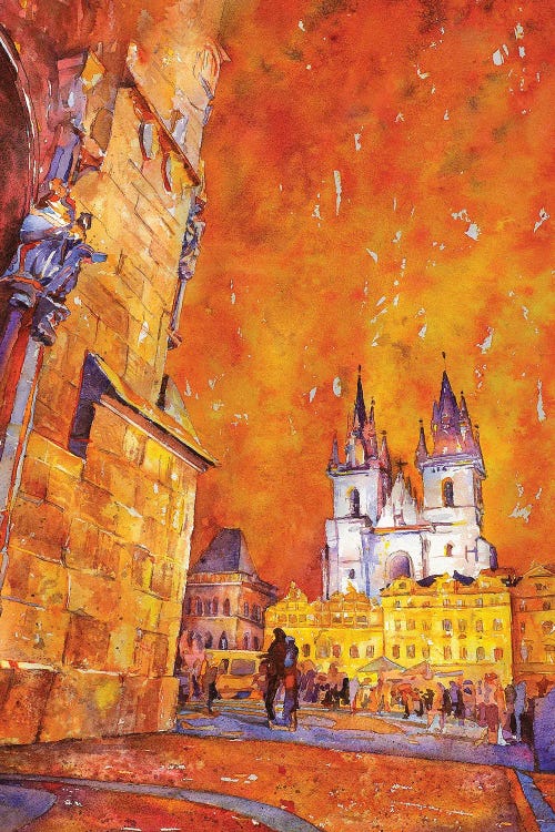 Prague Sunset- Czech Republic by Ryan Fox wall art