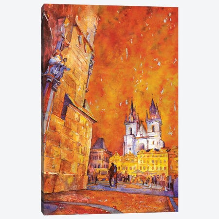 Prague Sunset- Czech Republic Canvas Print #RFX58} by Ryan Fox Canvas Art