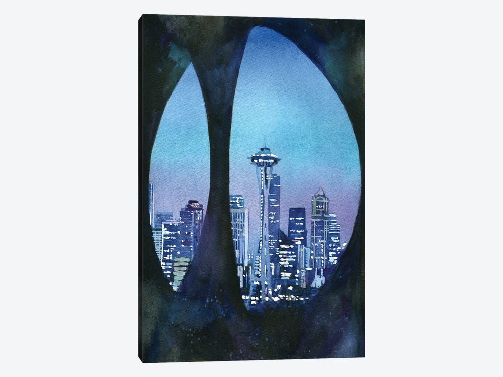 Seattle Skyline With Space Needle- Washington by Ryan Fox 1-piece Canvas Art Print