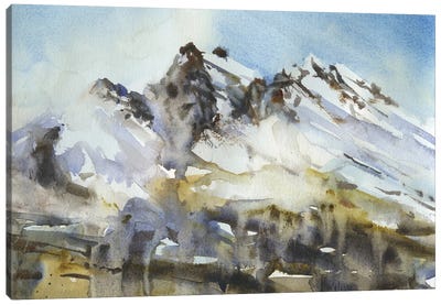 Snowy Mountain Canvas Art Print - Ryan Fox