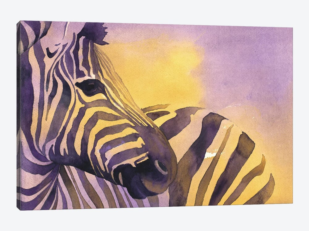 Striped Zebra by Ryan Fox 1-piece Canvas Wall Art
