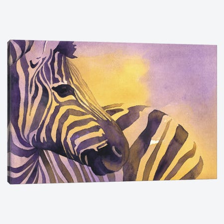 Striped Zebra Canvas Print #RFX69} by Ryan Fox Canvas Art Print