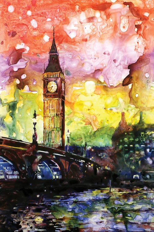 Big Ben Silhoueted - London, England by Ryan Fox wall art