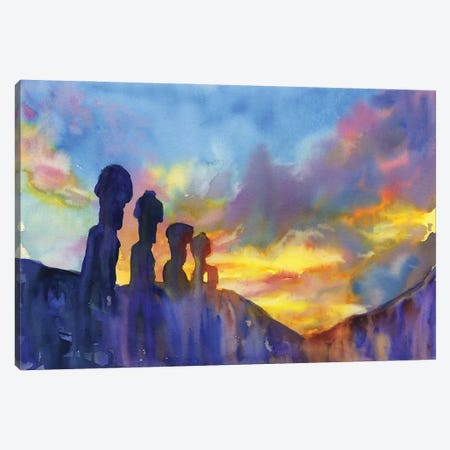Sunrise On Easter Island- Chile Canvas Print #RFX70} by Ryan Fox Canvas Artwork