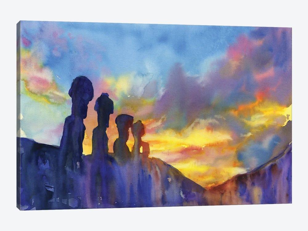 Sunrise On Easter Island- Chile by Ryan Fox 1-piece Canvas Wall Art
