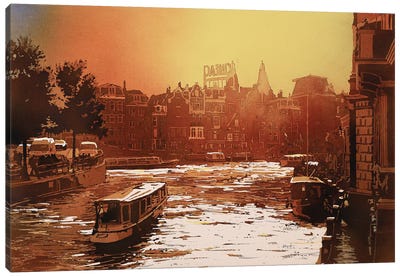 Amsterdam Sunset Canvas Art Print - Amsterdam Art