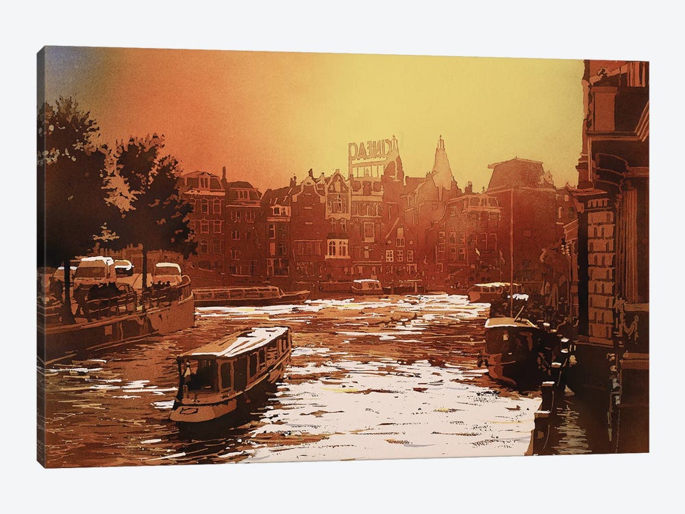 Amsterdam Sunset by Ryan Fox 1-piece Canvas Print