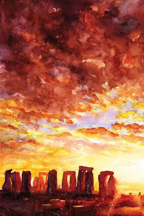 Stonehenge Sunset- UK by Ryan Fox wall art