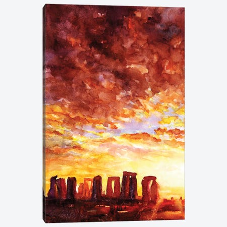 Stonehenge Sunset- UK Canvas Print #RFX72} by Ryan Fox Canvas Wall Art