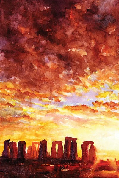 Ancient Ruins: Stonehenge Sunset- UK by Ryan Fox