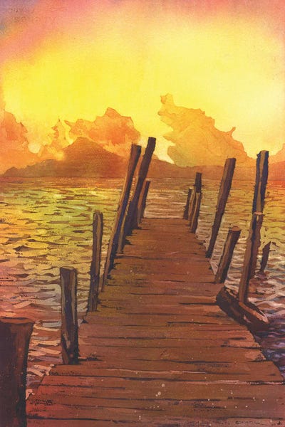 Ryan Fox: Sunset Over Lake Atitlan Sunset- Guatemala by Ryan Fox
