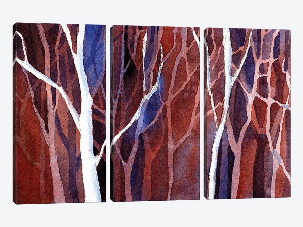 Trees In Forest by Ryan Fox 3-piece Canvas Art Print