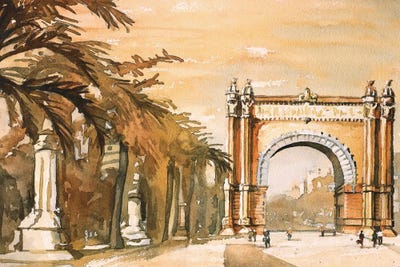 Triumphal Arch- Barcelona, Spain by Ryan Fox framed canvas print