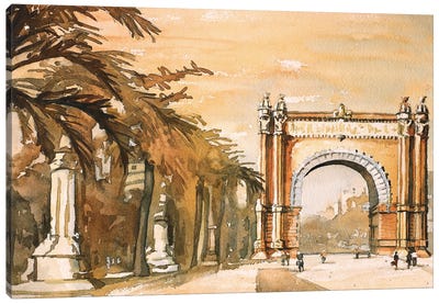 Triumphal Arch- Barcelona, Spain Canvas Art Print - Barcelona Art