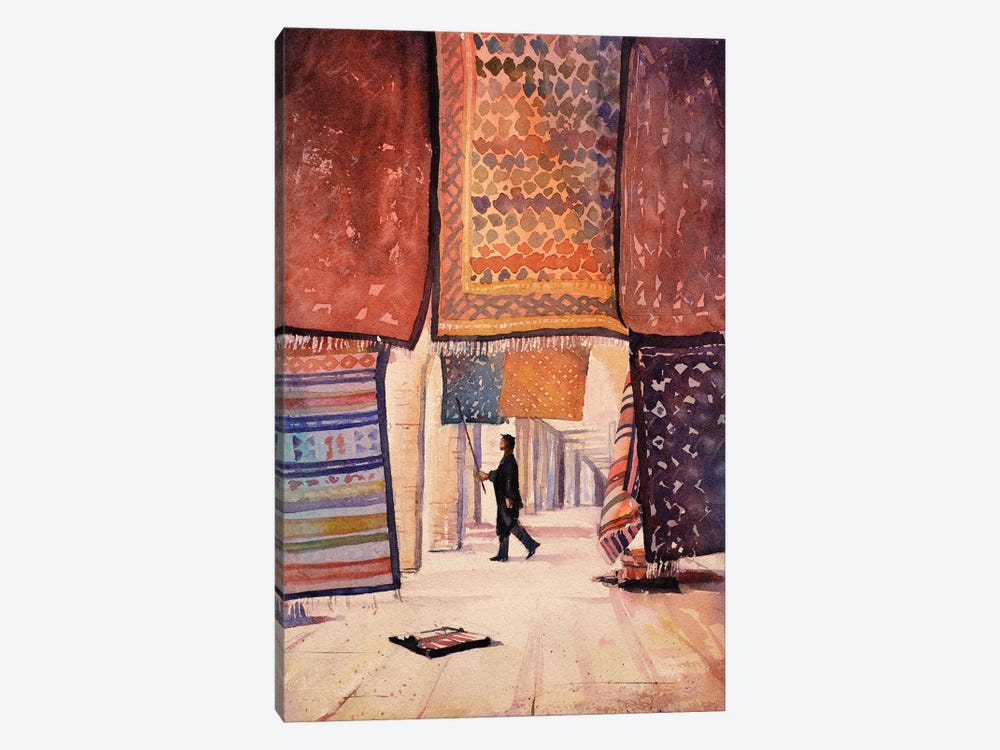 Tunisian Rug Vendor by Ryan Fox 1-piece Canvas Print