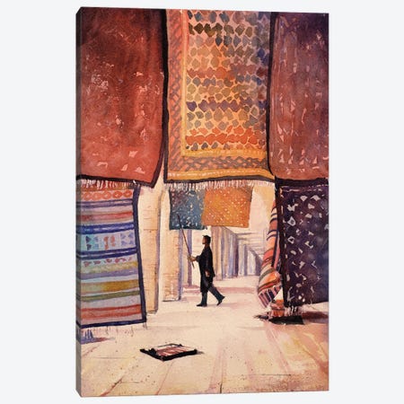 Tunisian Rug Vendor Canvas Print #RFX86} by Ryan Fox Canvas Art