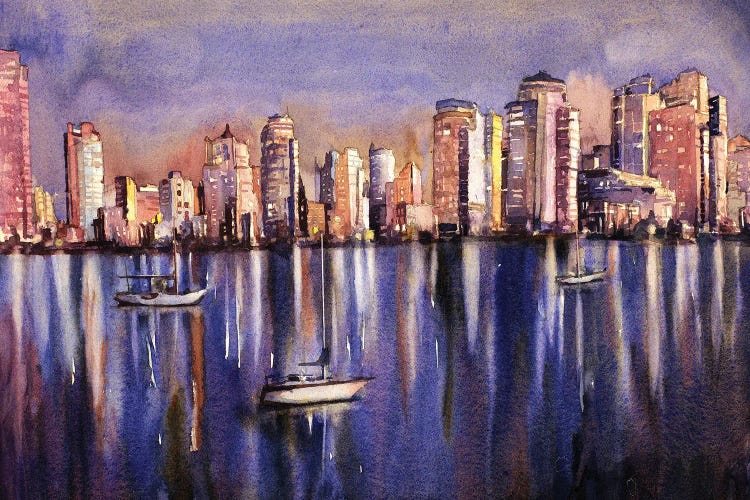Vancouver Skyline- British Columbia by Ryan Fox Painting  wall art
