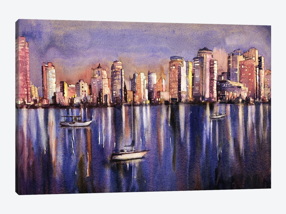 Vancouver Skyline- British Columbia by Ryan Fox 1-piece Canvas Print