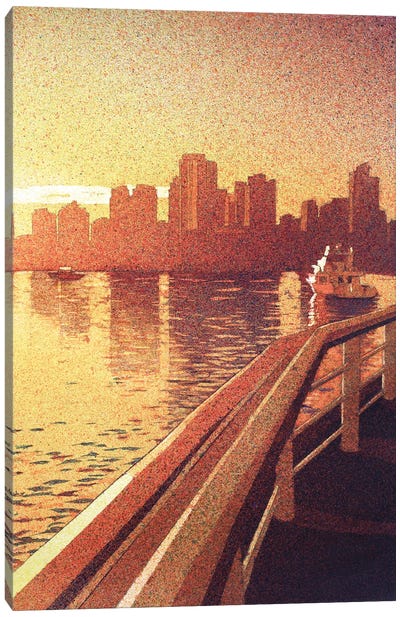 Vancouver Skyline At Sunset- B.C. Canvas Art Print - British Columbia Art