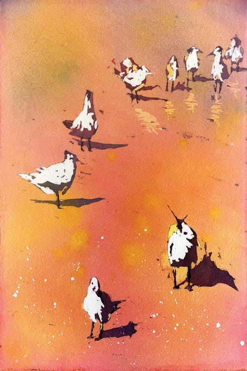 Birds On Beach by Ryan Fox Painting  wall art