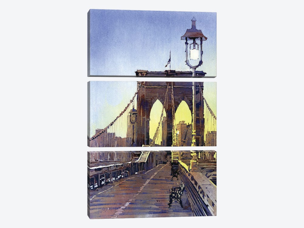 Brooklyn Bridge- NYC by Ryan Fox 3-piece Canvas Print
