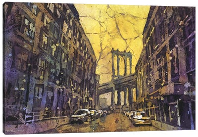 Brooklyn Bridge From Brooklyn- NYC Canvas Art Print - Brooklyn Bridge