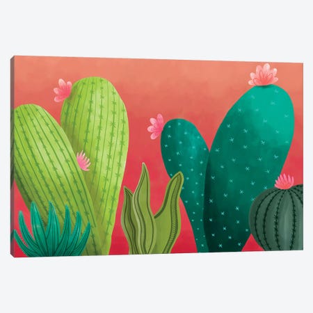 Cacti Garden Canvas Print #RGA17} by Richelle Garn Canvas Print