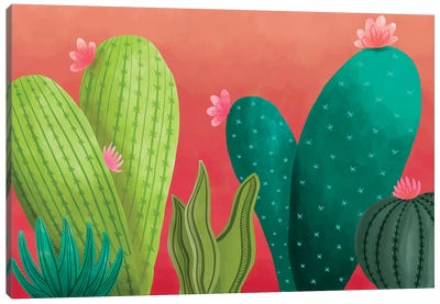 Cacti Garden Canvas Art Print - Richelle Garn
