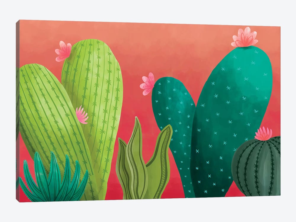 Cacti Garden by Richelle Garn 1-piece Canvas Art