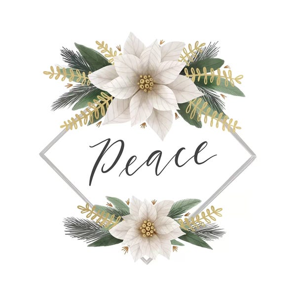 Poinsettias: Gilded Christmas Greenery I by Richelle Garn