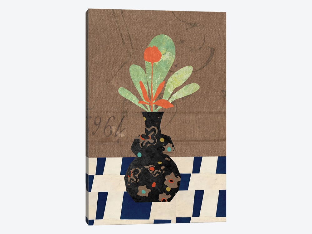 Brown Background Vase by Rogerio Arruda 1-piece Art Print